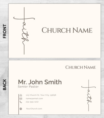 Church ministry business card prints