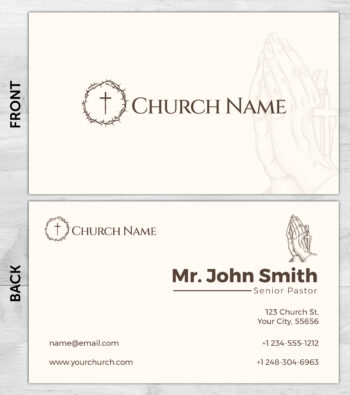 Church ministry business card prints