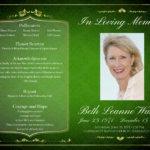 Green and Gold Funeral Program
