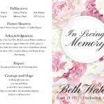 Pink Flower Funeral Program