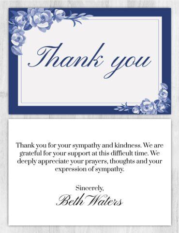 Funeral Program Thank You Card 1001