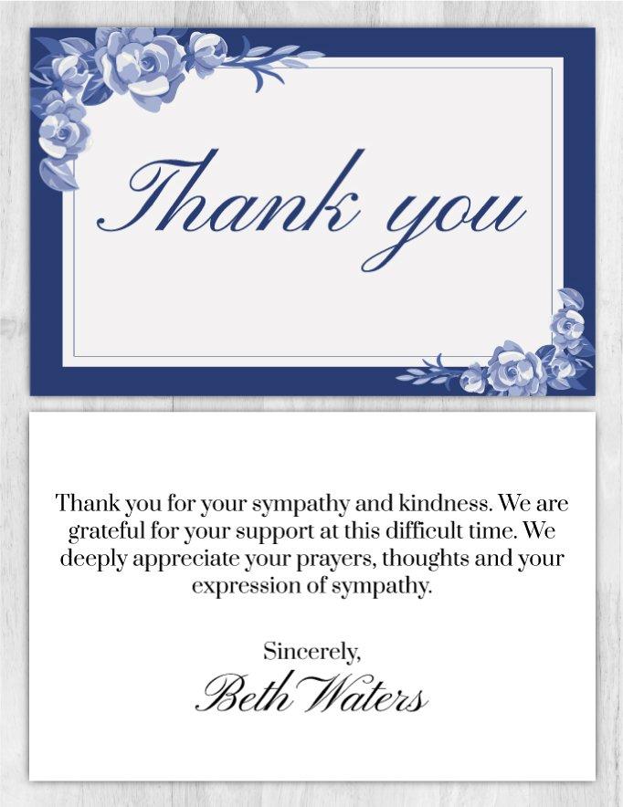 Funeral Program Thank You Card 1001