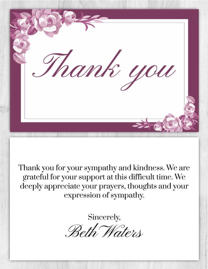 Funeral Program Thank You Card 1002