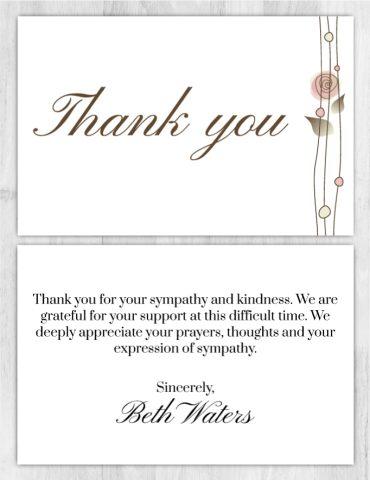 Funeral Program Thank You Card 1003