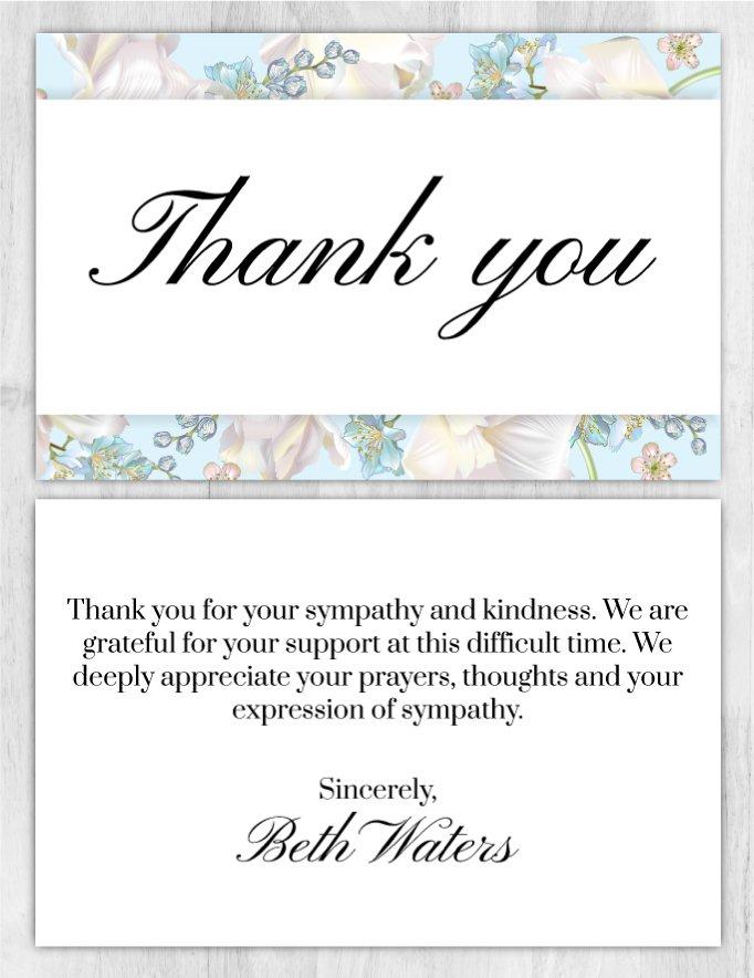 Funeral Program Thank You Card 1007