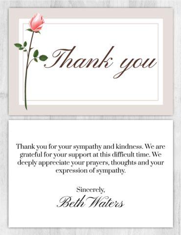 Funeral Program Thank You Card 1008