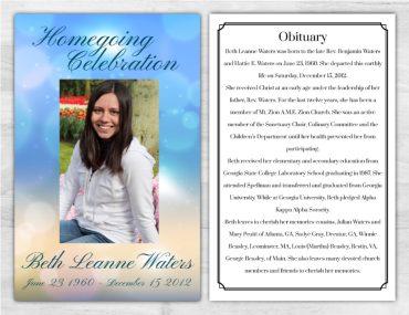 Customizable Memorial Pamphlet Program