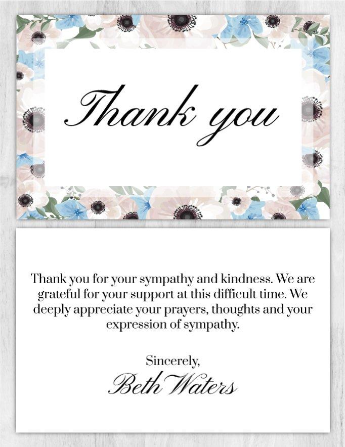 Funeral Program Thank You Card 1009