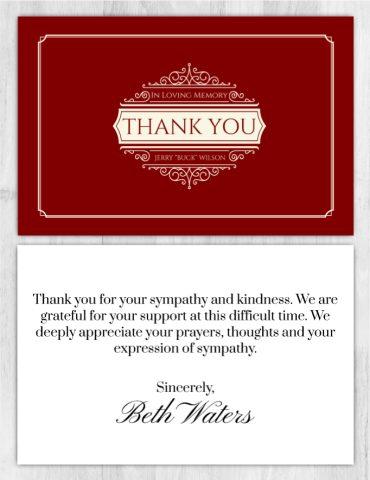 Funeral Program Thank You Card 1011