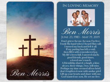 3 Crosses on the Hill Memorial Prayer Card