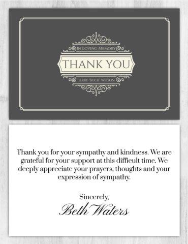 Funeral Program Thank You Card 1013