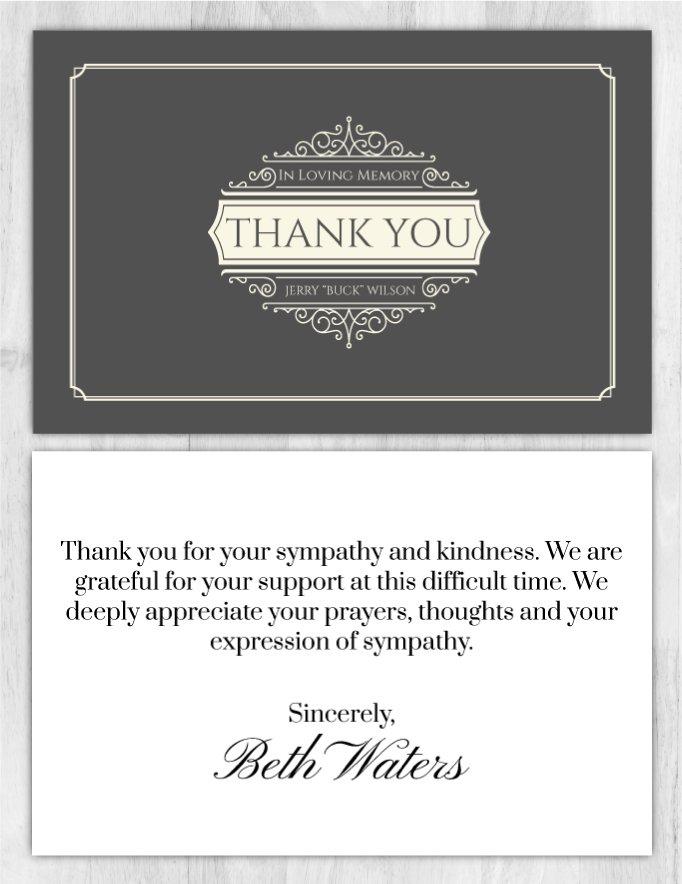Funeral Program Thank You Card 1013