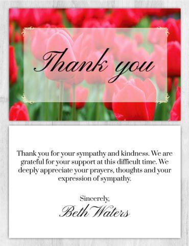 Funeral Program Thank You Card 1014
