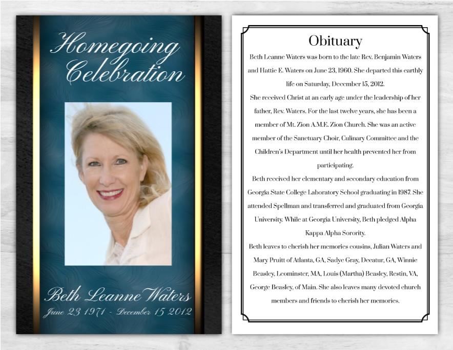 Personalized Memorial Pamphlet