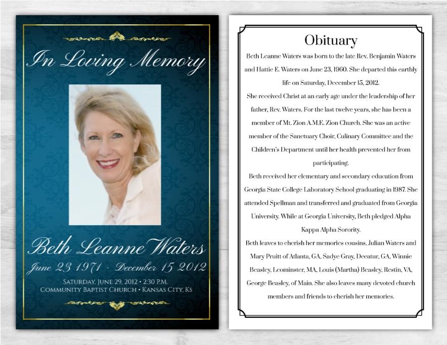 In Loving Memory Personalized Memorial Pamphlet
