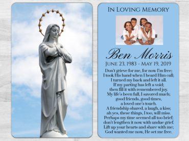 Statue Memorial Prayer Card