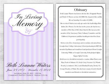 Funeral Brochure Printing 2 Page