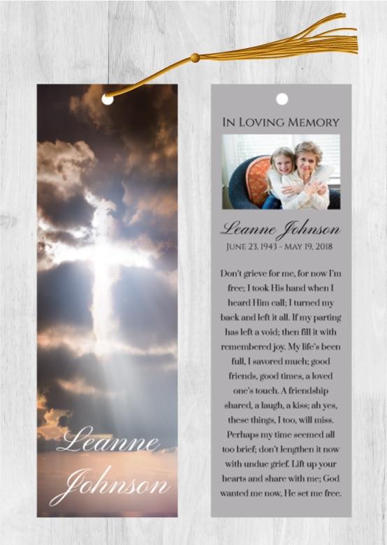 Funeral Bookmark Printing Sky Light