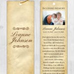 Funeral Bookmark Printing Brown Paper