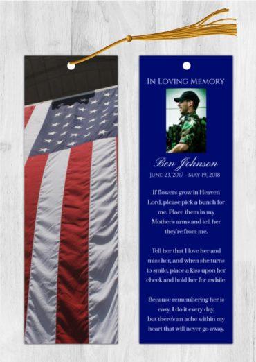 Funeral Bookmark Printing Patriotism