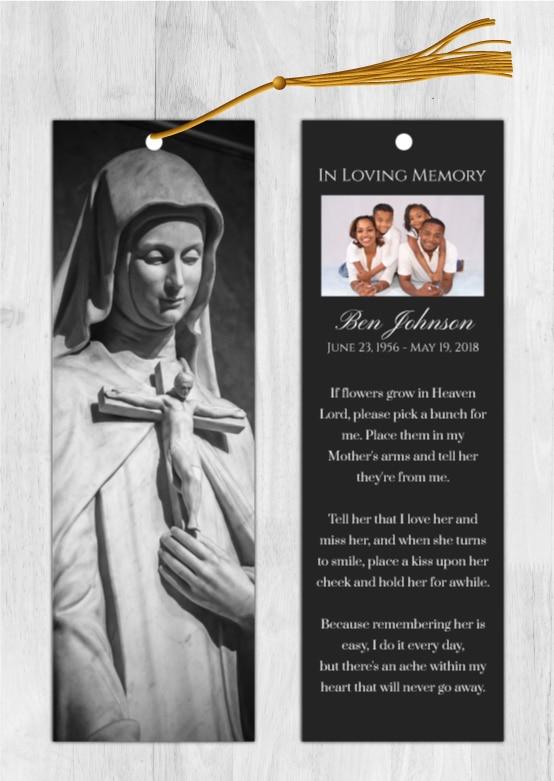 Funeral Bookmark Printing Mary