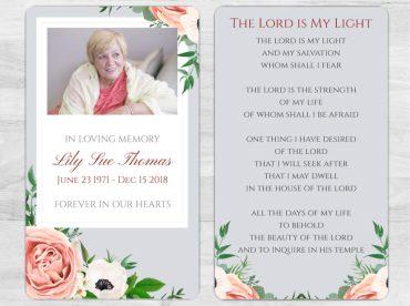 In Loving Memory Custom Funeral Prayer Cards