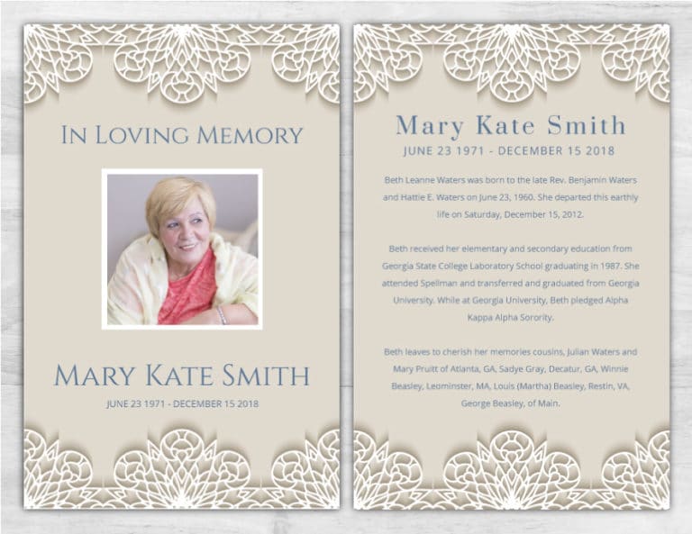 Memorial Brochure for Funeral - Funeral Program Pamphlet