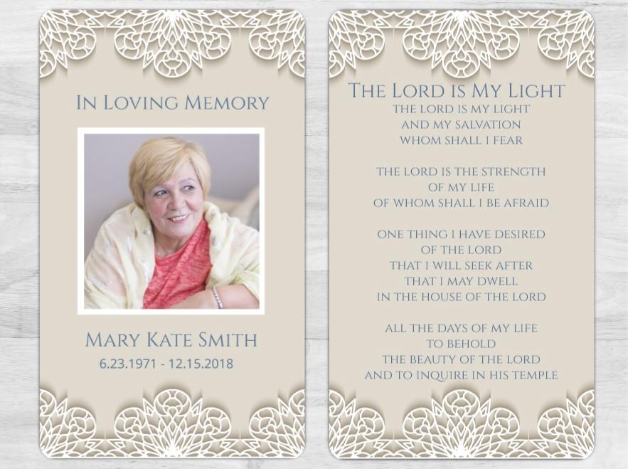 Remember Your Loved One With A Laminated Memorial Card