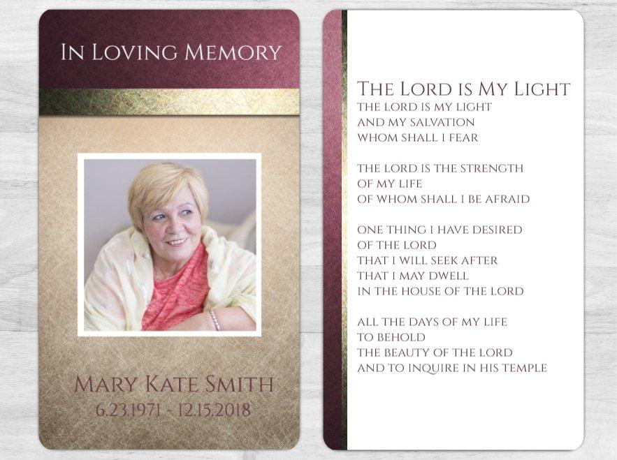 Prayer Card Printing In Loving Memory
