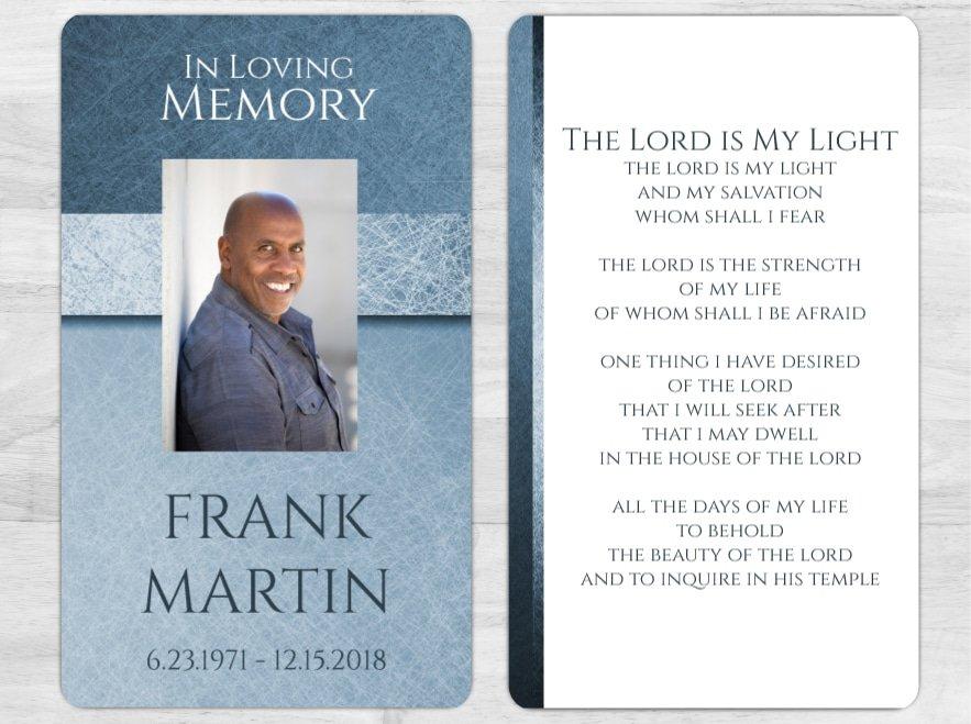 Custom Funeral Prayer Card In Loving Memory