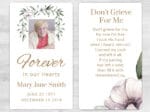 Laminated Memorial Cards Forever In Our Hearts