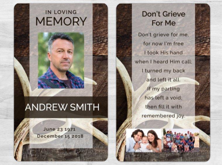 Laminated Prayer Cards For Funeral 