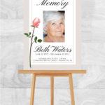 Memorial Poster for Funeral Pink Rose