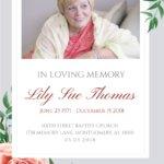 Memorial Poster for Funeral Floral Canvas