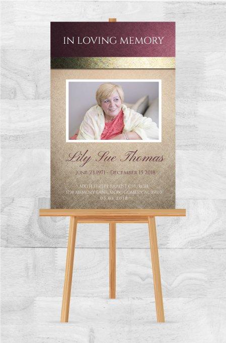 Memorial Poster for Funeral Canvas