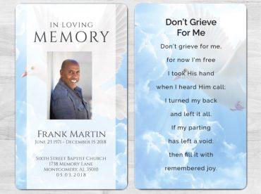 In Loving Memory Custom Funeral Prayer Cards