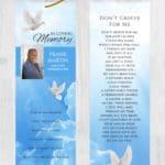 Funeral Bookmark Printing Dove