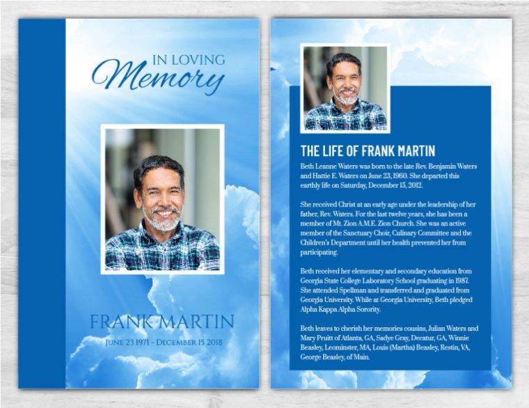 Memorial Cards for Deceased - Funeral Service Cards