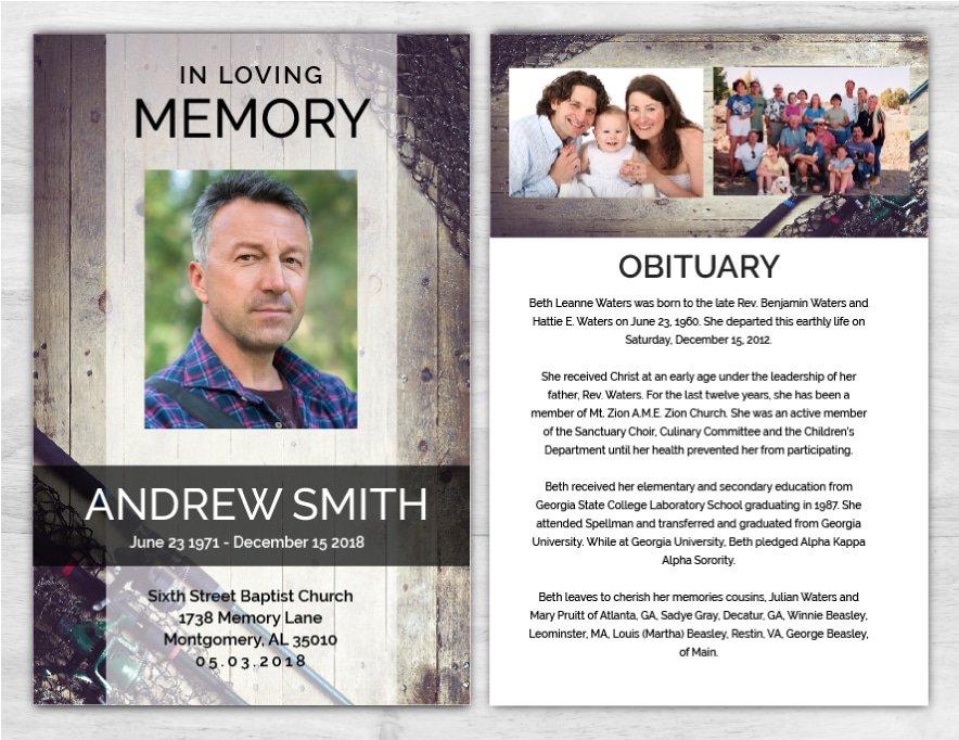 No Fold Memorial Funeral Brochure Printing