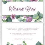 Memorial Thank You Cards Purple Flower Theme