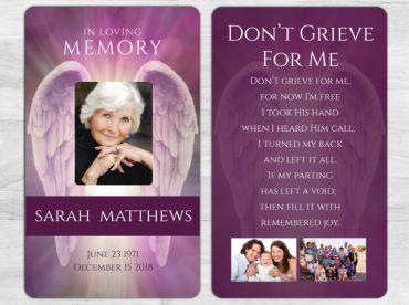 Custom Funeral Prayer Cards
