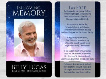 Laminated Memorial Cards To Celebrate A Loved One