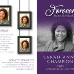 Purple Picture Frame Funeral Program
