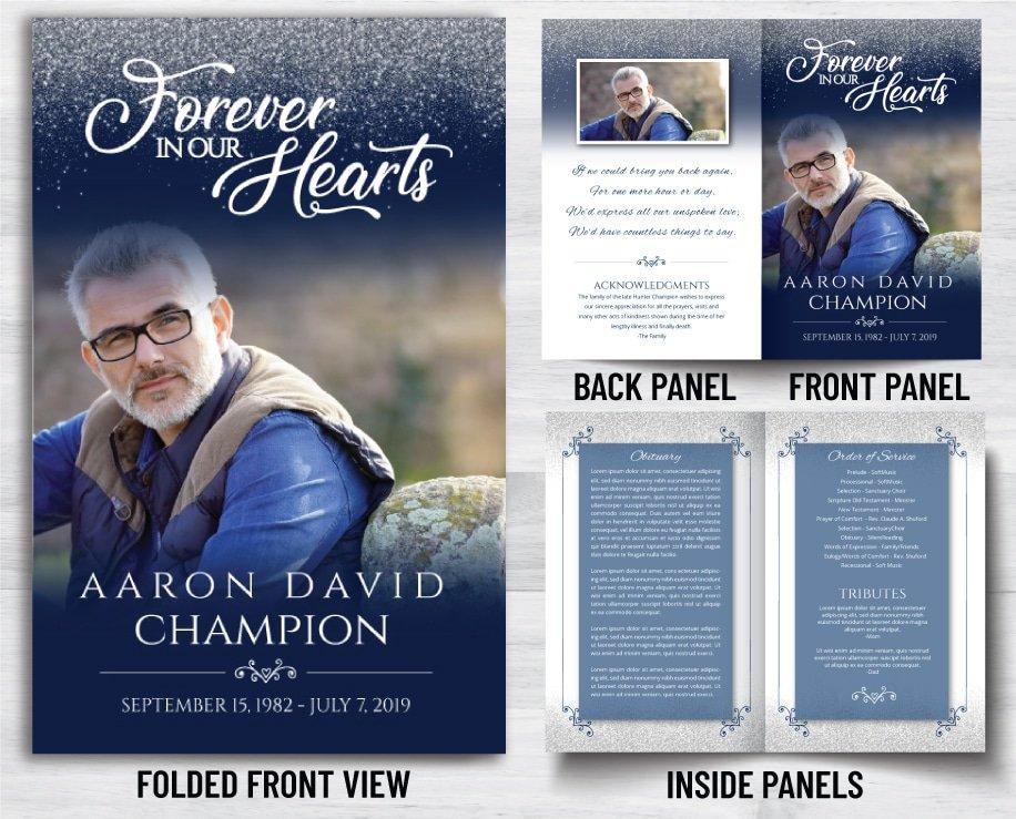 Forever In Our Hearts Custom Funeral Programs