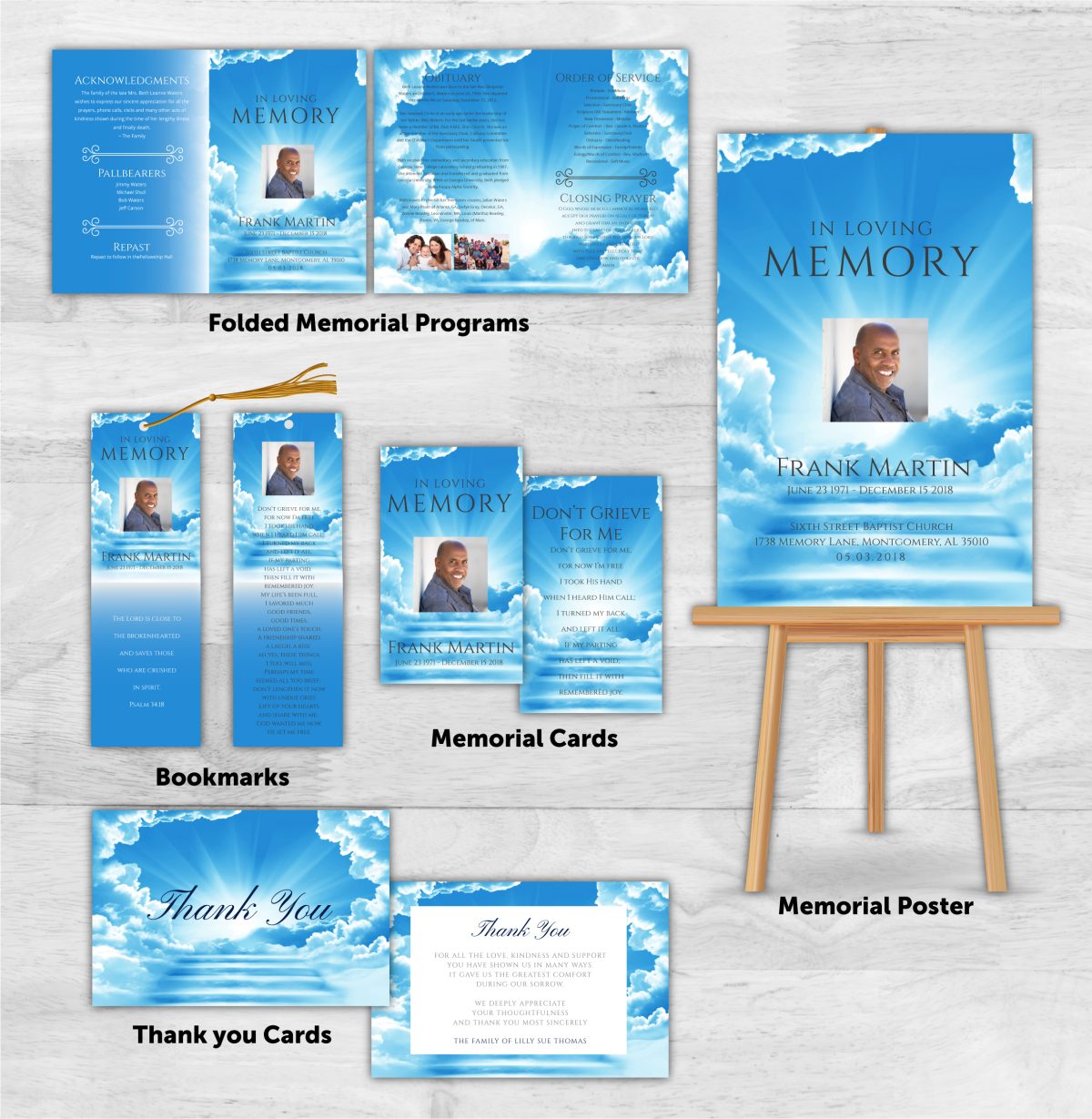 Memorial Package Blue Sky Theme