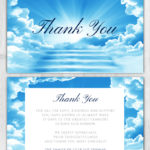 Memorial Thank You Cards Stairs & Clouds Background