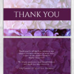 Memorial Thank You Cards Purple Flower Background Theme
