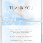 Memorial Thank You Cards Pigeon & Clouds Background