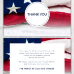 Memorial Thank You Cards American Flag Background