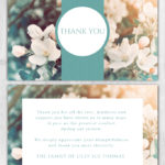 Memorial Thank You Cards White Flowers Theme